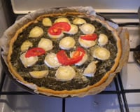 Tarte aux épinards, chèvre et lardons