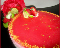 Bavarois citron-fraise insert citron vert-basilic