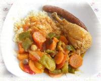 Couscous avec légumes, agneau, boeuf, merguez ...