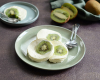 Panna cotta au kiwi en tranches