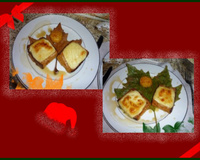 Duo de fromage sur pain d'épices chaud sauce caramel