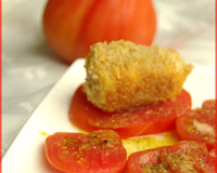 Cœurs de bœuf à l'huile d'olive vanillée et citronnée avec sa feta panée