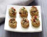 Toast de pommes de terre aux sardines et tomates séchées