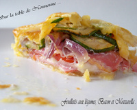 Feuilletés aux petits légumes, bacon et mozzarella