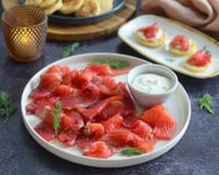 Gravlax express de saumon à la betterave