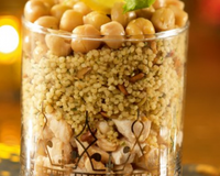 Salade de céréales méditerranéenne et poulet au cumin