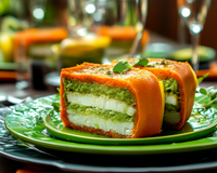 Terrine avocat crabe et sa sauce citron huile d'olive