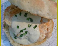 Hamburger de saumon frais & sauce moutarde