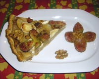Tarte pommes figues noix et chêvre