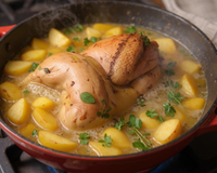 Faisan au cidre et aux pommes