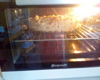 Gratin de pâtes au jambon assaisonné d'une pointe de noix de muscade