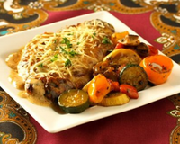 Escalope de veau aux lardons et champignons, sauce Marsala