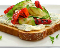 Toast aux légumes 'Antipasti'