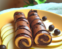 Roulé de poires aux pépites de chocolat