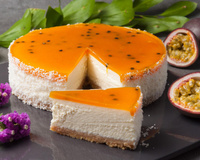 Cheesecake au chocolat au lait et au fruit de la passion