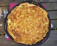 Tarte aux courgettes fromage et petits lardons