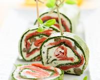 Un roulé d'épinards, saumon et Tartare pour étonner vos convives. 