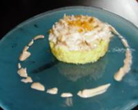 Bar en croute de sel, sauce foie gras et riz au curcuma