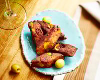 Panisses aux olives vertes d’Espagne et romarin