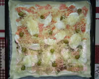 Pizza blanche au saumon fumé