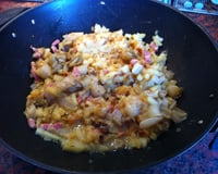 Poêlée d'endives braisés, pommes de terre fondantes et lardons grillés