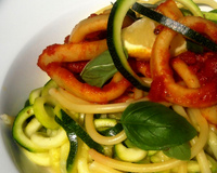 Bucatini et courgettes aux calamars