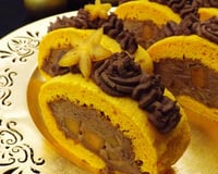 Bûche chocolat et kaki