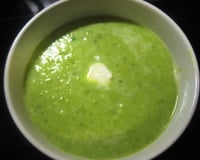 Crème de poireaux et de petits pois