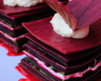 Millefeuilles de betteraves à la ricotta