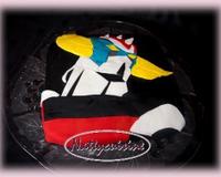 Un gâteau en pâte à sucre à l'effigie d'un héros des années 80.