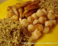 Coquilles saint Jacques à la mangue acidulée et panais caramélisés
