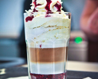 Le latte macchaiato douceur de framboise