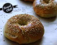 Bagels végétariens gratinés tomate-mozza.