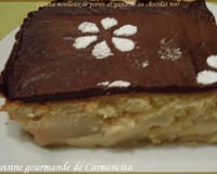 Gâteau moelleux de poires et ganache au chocolat noir