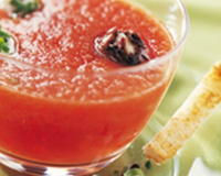 Gaspacho aux billes de chèvre
