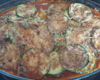 Gratin de courgettes au riz et à la farce