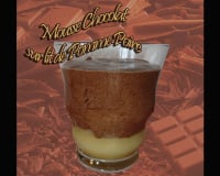 Mousse au chocolat sur lit de pomme poire