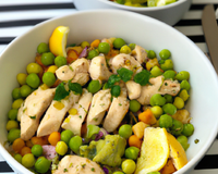 Salade de poulet citronné aux pois chiches