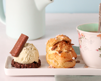 Café gourmand Gavottes, chou vanillé, ice cream sandwich