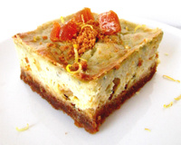 Cheescake Roquefort papillon abricot, citron et spéculoos