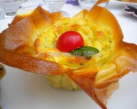 Petits nids de pommes de terre en feuilles de brick