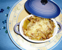Gratin de morue à la fondue de poireaux