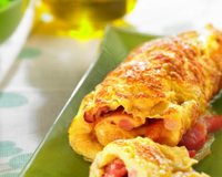 Omelette au jambon ou au lard