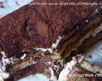 Tiramisu chocolat noir aux écorces d'oranges confites