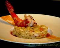 Risotto de coquillettes aux crustacés, et sa bisque