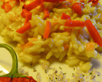 Risoto safranée au poivron rouge ma facon