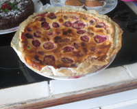Tarte aux deux oignons, lard et cheddar