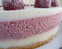 Bavarois citron, framboise et pistache