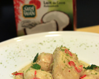 Joue de lotte au curry et lait de coco