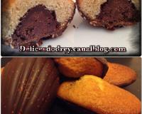 Une madeleine avec un cœur chocolat praliné associée au léger peps du citron vert et sa coque de chocolat et graines de sésames.